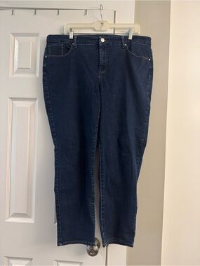 Chico's Dark Blue Denim Girlfriend Ankle Jeans